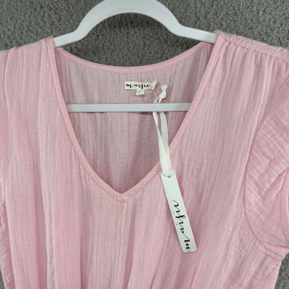 Maisie Light Pink Cotton Tiered Midi Dress | Size XS - Picture 3 of 14